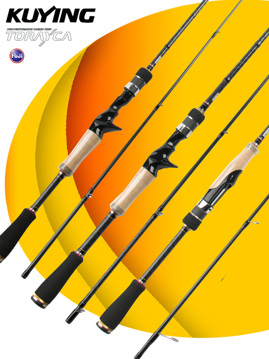 KUYING CONQUEROR Bass Master Fishing Rod Competation Level Spinning Casting 2 Sections 6'6" 6'7" 6'9" M ML FUJI Carbon Fast Lure