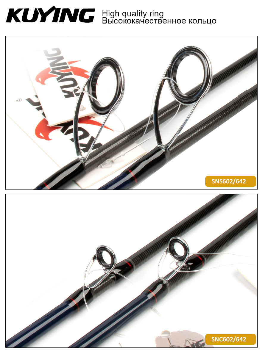 KUYING SNIPER Slow Light Jigging Fishing Lure Rod Spinning Casting Carbon 6' 6'4" 1.5 Sections Sea Salt Water Boat Fish