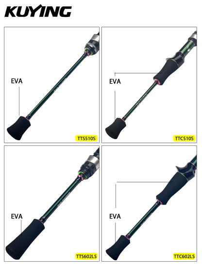 KUYING TETON Stream 5‘10“ 1.75m 6‘0“ 1.8m Spinning Casting Fishing Lure Rod Carbon FUJI Fast Speed Action River 0.3-8g 1-8lb