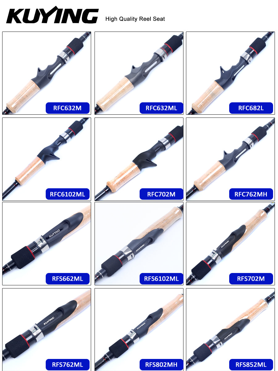 KUYING RAINFOREST 6'3" 6'6" 6'8" 6'10" 7' Fishing Lure Rod Cane Pole Stick Spinning Casting Carbon Regular M ML L Stick Cane