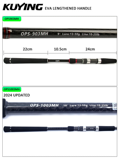 KUYING OSPREY 9' 2.7m 10' 3m Ocean Shore Beach Rock Far Distance Throwing Spinning FUJI Carbon Fishing Rod Lure Cane Pole MH