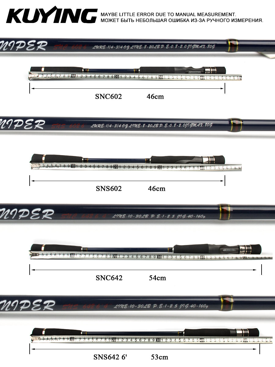 KUYING SNIPER Slow Light Jigging Fishing Lure Rod Spinning Casting Carbon 6' 6'4" 1.5 Sections Sea Salt Water Boat Fish