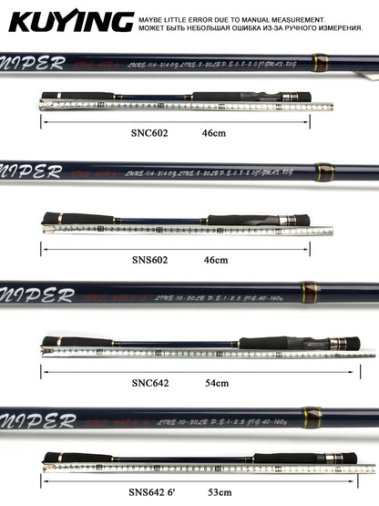 KUYING SNIPER Slow Light Jigging Fishing Lure Rod Spinning Casting Carbon 6' 6'4" 1.5 Sections Sea Salt Water Boat Fish