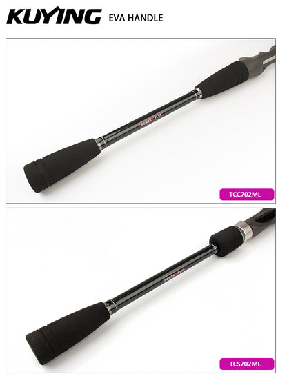 KUYING TOP CASTER 7' 2.1m ML Medium Light Lure Fishing Rod FUJI Spinning Casting Medium Action 5-10lb Power X Carbon