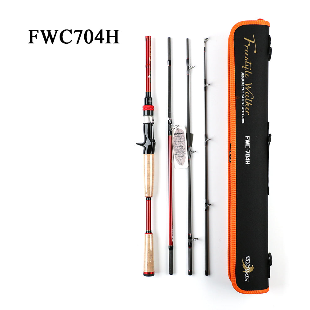 KUYING FREESTYLE WALKER 4 Sections 6‘ 6’9“ 7‘ Lure Fishing Rod Mini Pocket Travel Pole Spinning Casting FUJI Carbon UL M L H