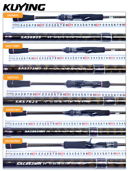 KUYING SUPERLITE AJING Bottom Fish 6'8" 7'6" 7'7" 8'6" Fishing Lure Rod Casting Spinning FUJI Parts Power X Carbon