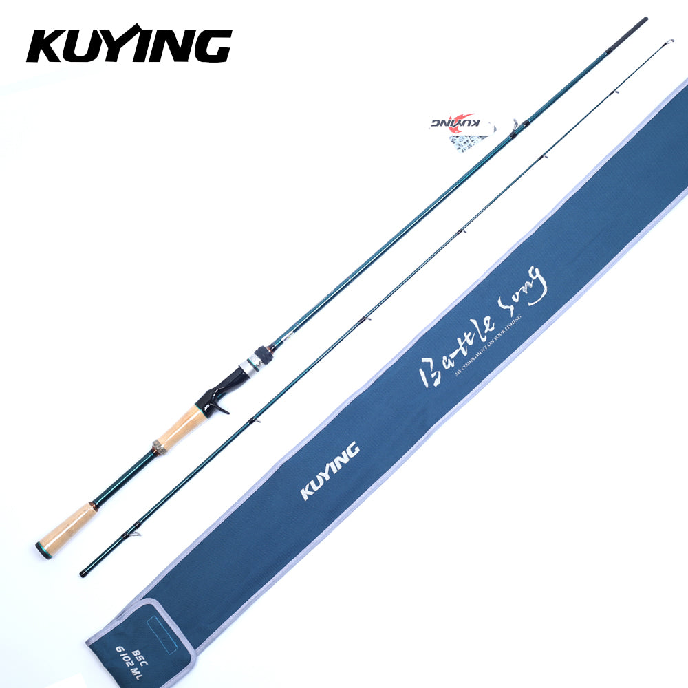 KUYING BATTLE SONG 6'3" 6'5" 6'6" 6'8" 6'10" Fishing Rod Lure Pole Stick Cane Spinning Casting Carbon FUJI F Ring L ML M MH