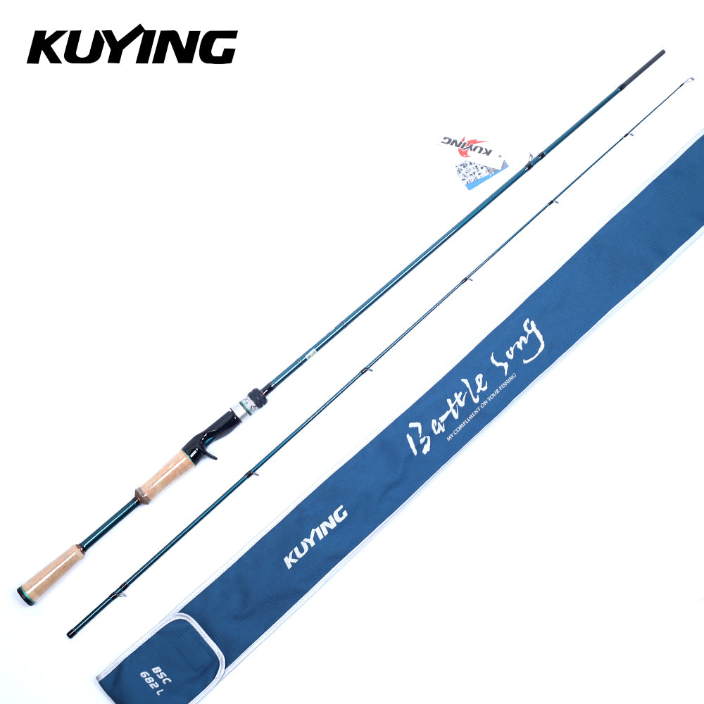 KUYING BATTLE SONG 6'3" 6'5" 6'6" 6'8" 6'10" Fishing Rod Lure Pole Stick Cane Spinning Casting Carbon FUJI F Ring L ML M MH