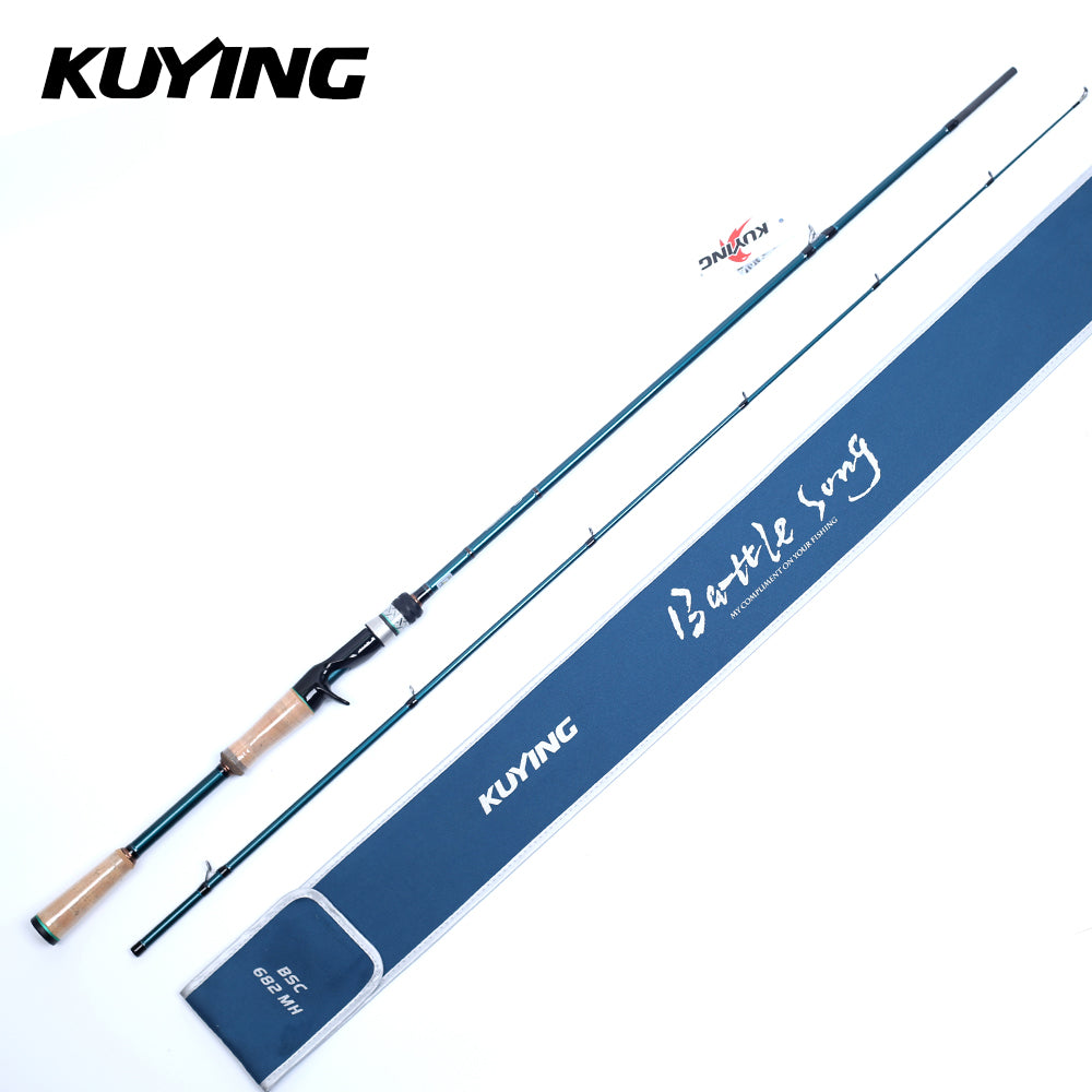 KUYING BATTLE SONG 6'3" 6'5" 6'6" 6'8" 6'10" Fishing Rod Lure Pole Stick Cane Spinning Casting Carbon FUJI F Ring L ML M MH