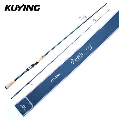 KUYING BATTLE SONG 6'3" 6'5" 6'6" 6'8" 6'10" Fishing Rod Lure Pole Stick Cane Spinning Casting Carbon FUJI F Ring L ML M MH