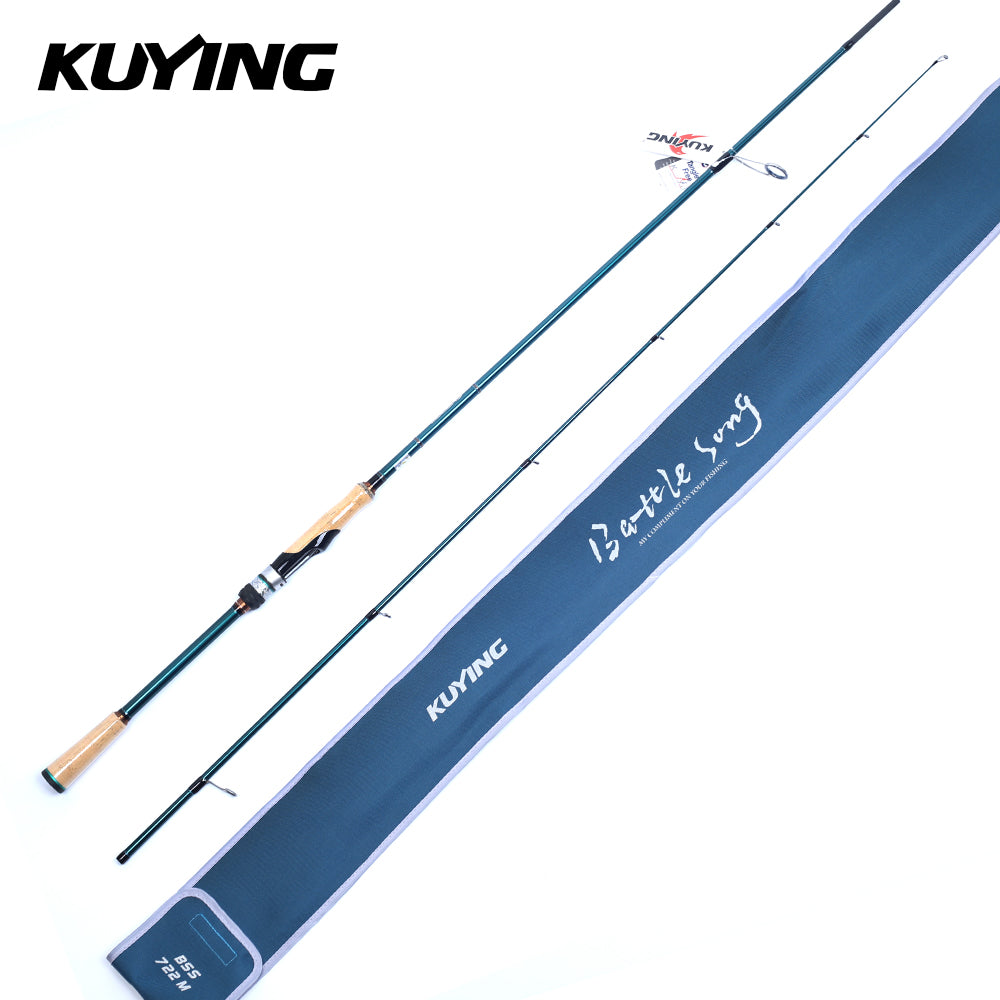 KUYING BATTLE SONG 6'3" 6'5" 6'6" 6'8" 6'10" Fishing Rod Lure Pole Stick Cane Spinning Casting Carbon FUJI F Ring L ML M MH