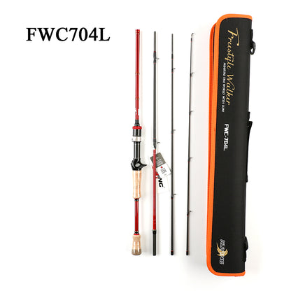 KUYING FREESTYLE WALKER 4 Sections 6‘ 6’9“ 7‘ Lure Fishing Rod Mini Pocket Travel Pole Spinning Casting FUJI Carbon UL M L H