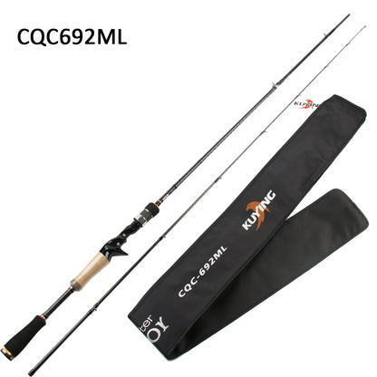 KUYING CONQUEROR Bass Master Fishing Rod Competation Level Spinning Casting 2 Sections 6'6" 6'7" 6'9" M ML FUJI Carbon Fast Lure