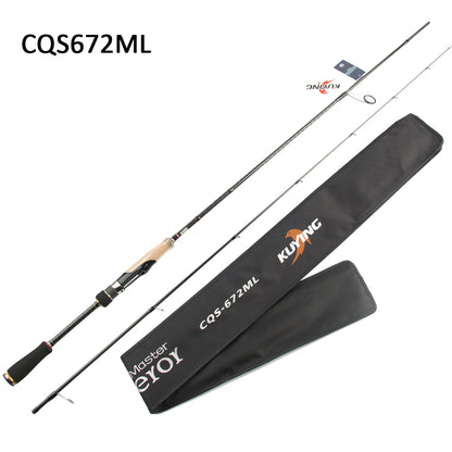 KUYING CONQUEROR Bass Master Fishing Rod Competation Level Spinning Casting 2 Sections 6'6" 6'7" 6'9" M ML FUJI Carbon Fast Lure