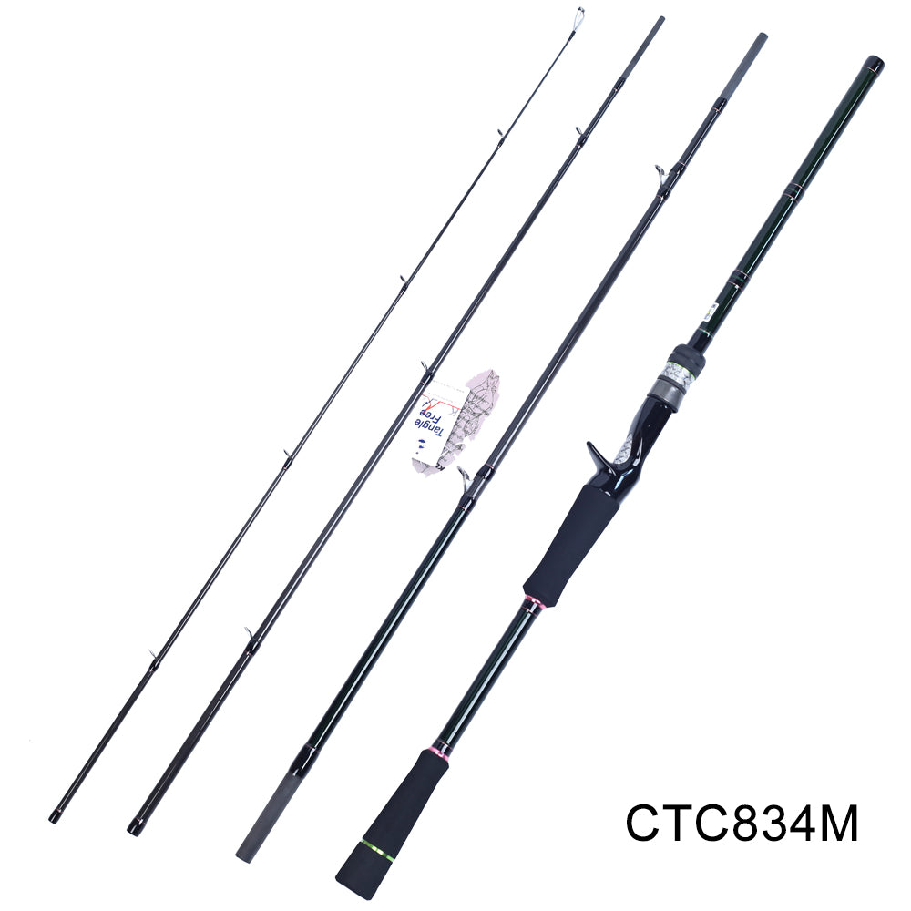 KUYING CULTER GAME Mini 4 Sections 8'3" 2.53m M Pocket Travel Spinning Casting FUJI A Ring Carbon Fishing Rod Cane Pole Medium