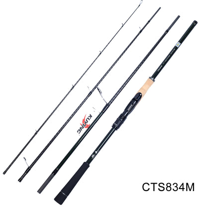 KUYING CULTER GAME Mini 4 Sections 8'3" 2.53m M Pocket Travel Spinning Casting FUJI A Ring Carbon Fishing Rod Cane Pole Medium