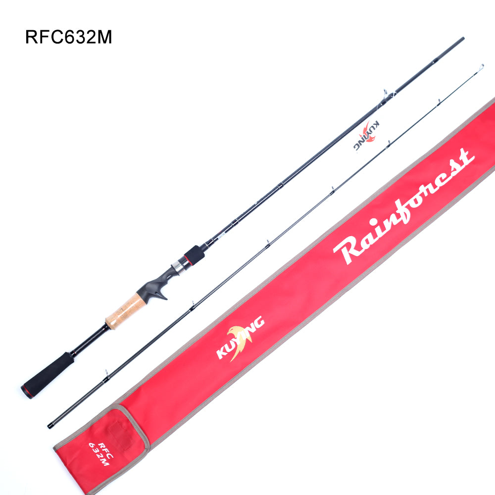 KUYING RAINFOREST 6'3" 6'6" 6'8" 6'10" 7' Fishing Lure Rod Cane Pole Stick Spinning Casting Carbon Regular M ML L Stick Cane