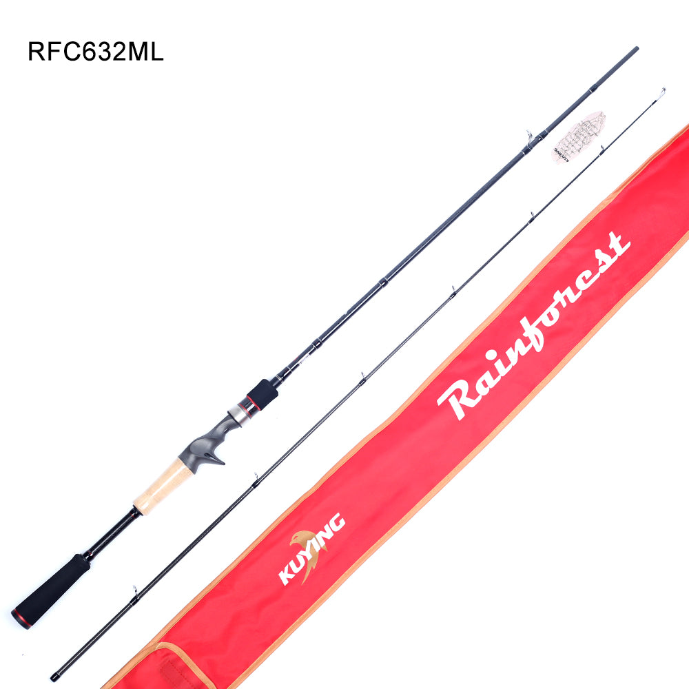 KUYING RAINFOREST 6'3" 6'6" 6'8" 6'10" 7' Fishing Lure Rod Cane Pole Stick Spinning Casting Carbon Regular M ML L Stick Cane