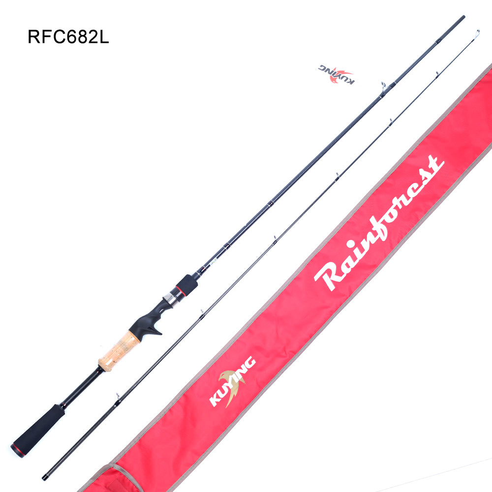 KUYING RAINFOREST 6'3" 6'6" 6'8" 6'10" 7' Fishing Lure Rod Cane Pole Stick Spinning Casting Carbon Regular M ML L Stick Cane