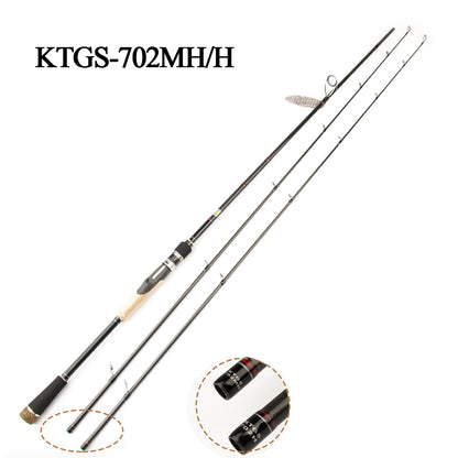 KUYING TOURNAMENT GRADE 7' Double Tips M MH Fishing Lure Rod Snake Head Fish Casting Spinning Carbon FUJI Medium Fast