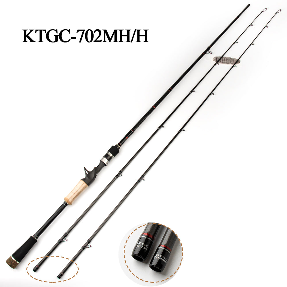 KUYING TOURNAMENT GRADE 7' Double Tips M MH Fishing Lure Rod Snake Head Fish Casting Spinning Carbon FUJI Medium Fast